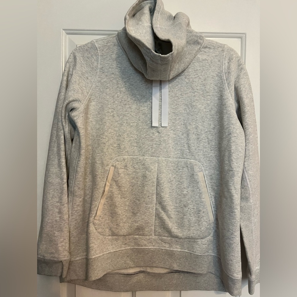 Lululemon Light Gray Funnel Neck Pullover Sweatshirt